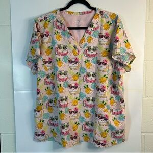 Pink and White Boxy Short Sleeve Blouse by Marvn